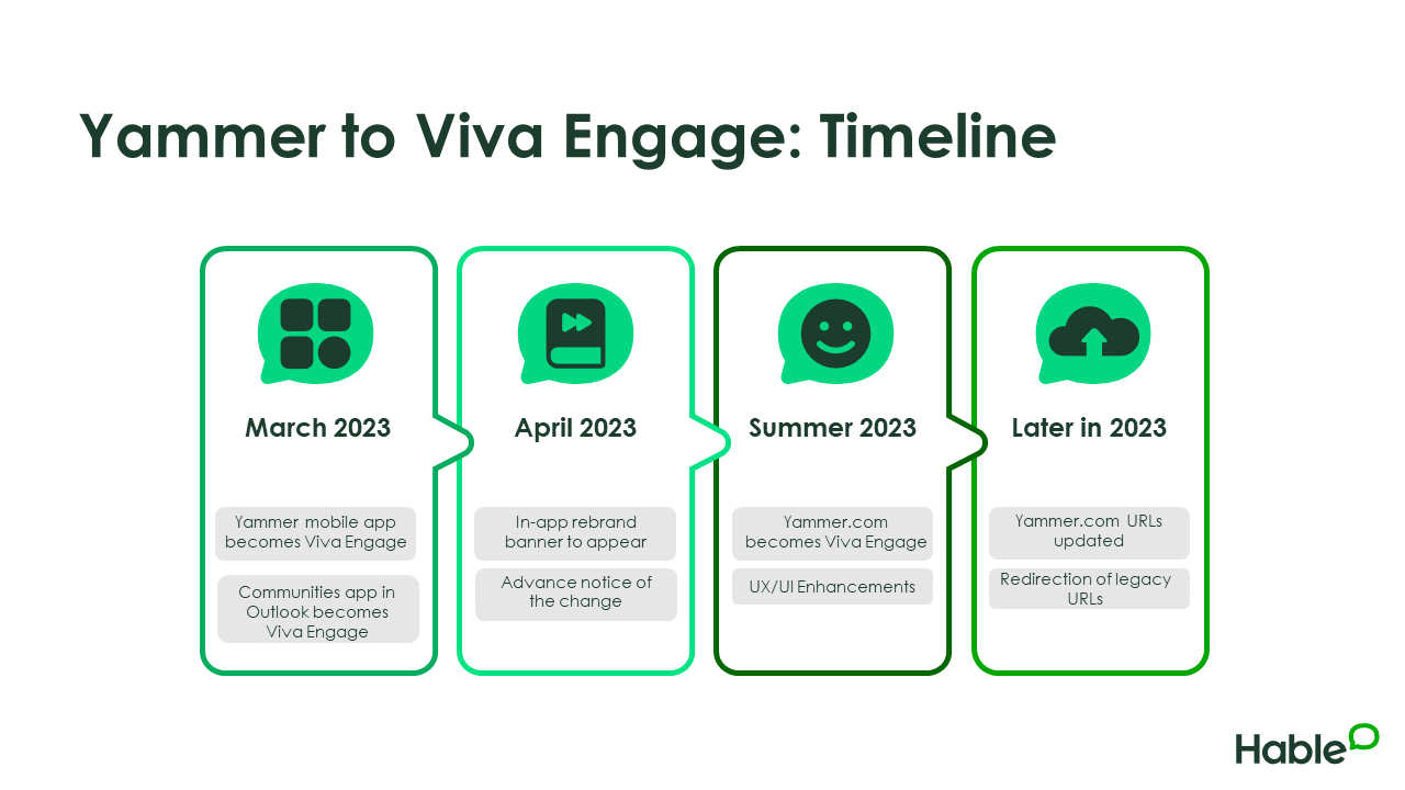 An infographic showing the 2023 timeline for Viva.