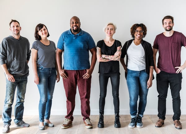 diverse and happy group of colleague